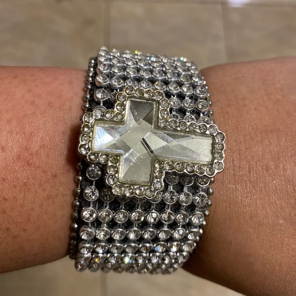 Authentic Vintage Black Leather And Crystals With 3 Double Sided Sizer - Picture 7 of 11